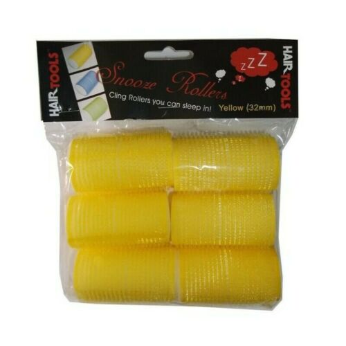 HAIR TOOLS SNOOZE ROLLERS X 6 YELLOW SPONGE SLEEP IN - Picture 1 of 1