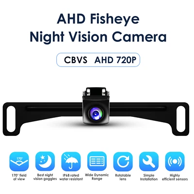 HIZPO 170° Car Rear View Backup Camera Reverse AHD Night Vision Waterproof CAM Kit USA