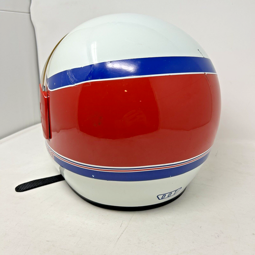 Vintage Shoei TF-250 Helmet w/ Visor white red blue motocross motorcycle scooter - Picture 7 of 16