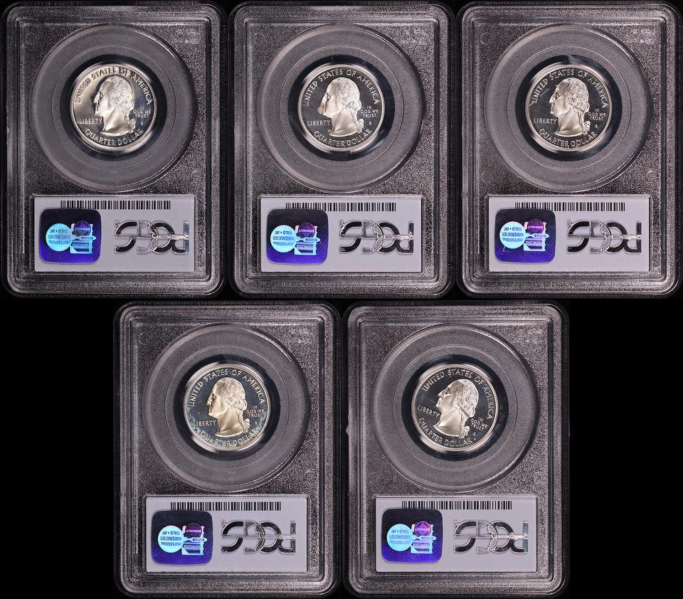 2000-S MA, NH, MD, SC, & VA Silver State Quarter 5 Coin Set PCGS PR-69 DCAM - Image 2 of 2