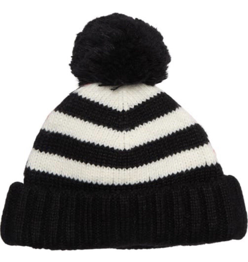 kate spade Heritage Stripe Beanie Plush Pom Snow Hat Kate Spade New York Women main image 3
