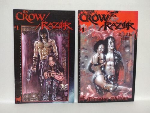 Crow Razor Kill The Pain #1 (1999) London Night Studios Comic Set O'Barr Powell - Foto 1 di 9