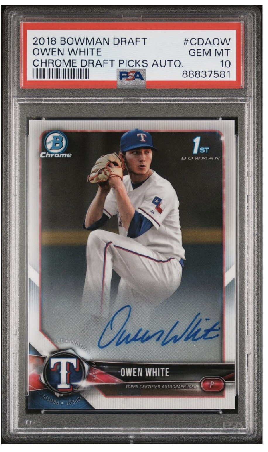 2018 Bowman Chrome Draft Pick Autographs CDA-OW Owen White  PSA 10💎