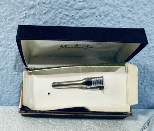 Marbert Cravatta Clip Floreale Tono Argento con Scatola 2,25" Vintage - Foto 4 di 5