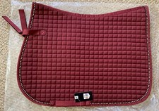 Tapis de selle anglais en cristal tout usage Horze Duchesse Port Royale cheval rouge foncé