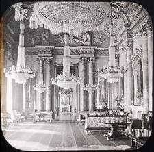 The Blue Salon, Buckingham Palace, England, c1890's Magic Lantern Glass Slide