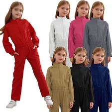 Kids Boys Mechanic Costume Coverall Boiler Suit Long Sleeve Overalls Jumpsuits