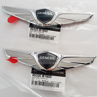 Hyundai GENESIS Sedan 2008-2013 OEM GENUINE Wing Emblem Tail Rear Black Chrome