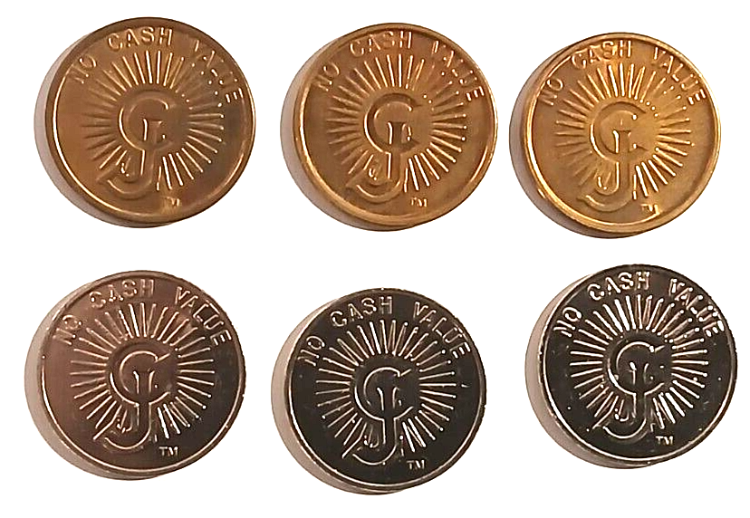 Cracker Jax Arcade Token & Ticket Lot Of 38 6 Tokens 32 Tickets