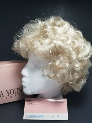 Vintage Paula Young Two Tone Short Curly Wig Vintage Paula Young Modacrylic Brunette Curly Short Wig  main image 2