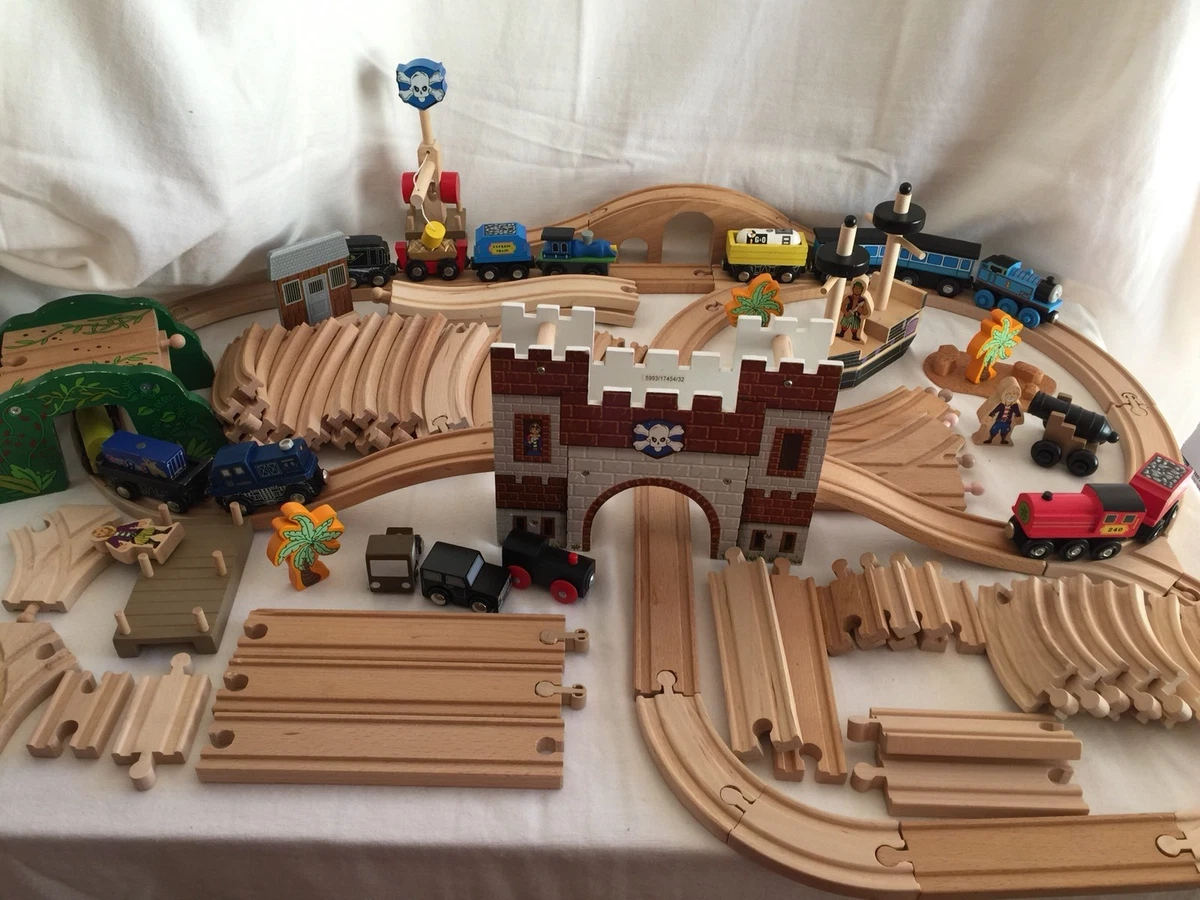 95 piece wooden cheap train set