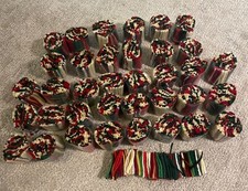 38 bundles Pre-cut Latch Hook Rug Yarn red green Christmas MCG Textiles 2"