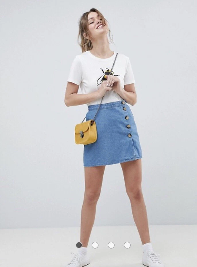Asos denim wrap skirt sales