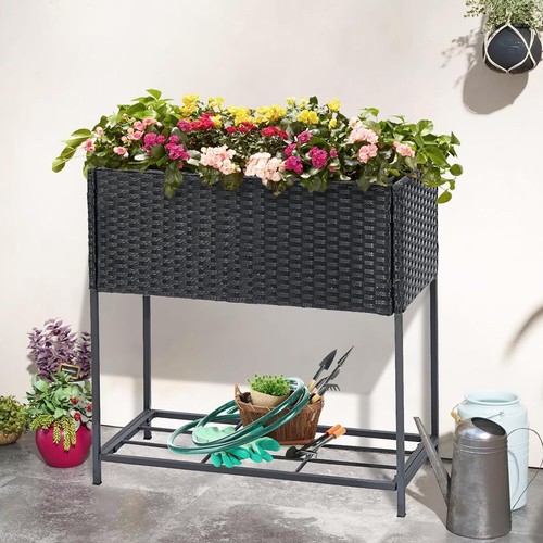 New- Raised Garden Beds Outdoor with Legs Handmade Wicker Planter Box - Picture 2 of 6