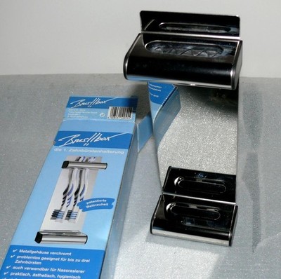 HOGA BAD Brushbox Nass Rasierer Zahnbürste Waschtisch Wand Halterung Metall