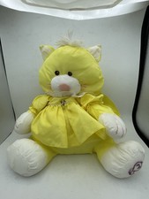 Vintage Fisher Price PUFFALUMP Plush Yellow Cat Stuffed Animal 1986