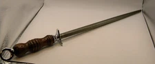 Vintage Dexter Russell Knife Honing Sharpener Wood Handle 20" (14" Steel)