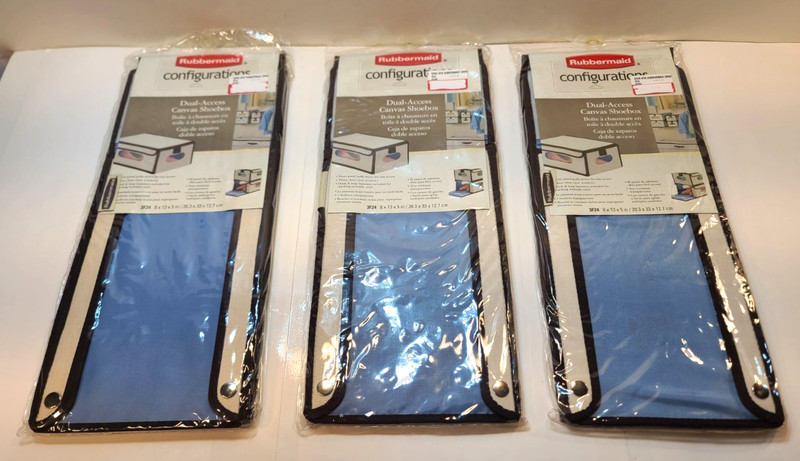 New Rubbermaid Configurations Dual-Access Canvas Shoebox Set - Lot of 3