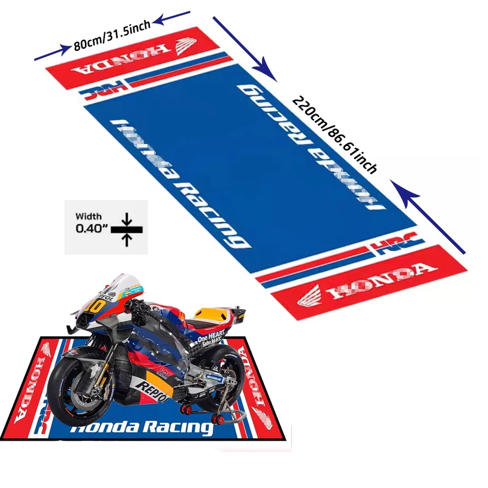 For Honda HRC Motorcycle Garage Pit Mat Workshop Carpet Floor Mat 220*80cm New - Image 2 of 4