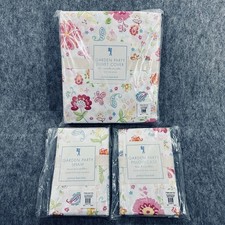 Pottery Barn Kids Twin Duvet Cover Garden Party Sham Flowers Butterfly 3 Pc. Set