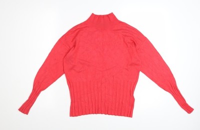 Marks and Spencer Damen Rot Stehkragen Langarm Pullover Pulli Gr. 12