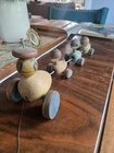 Vintage 1940's Fisher Price Duck Family Wooden Pull Toy ~ Quacky Family ~ #799