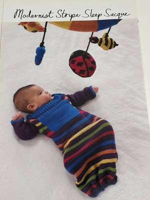 Mary-Heather Cogar Modernist Stripe Sleep Sacque Knitting Pattern Baby Book Page