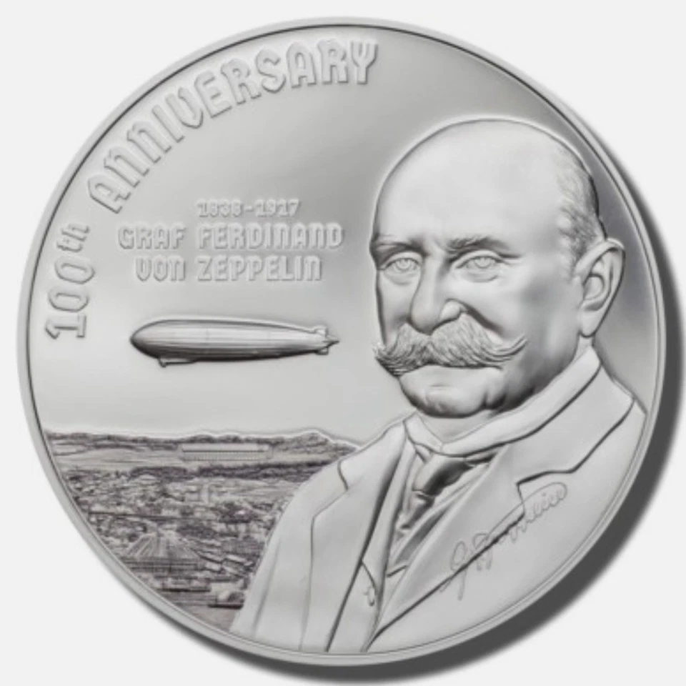 3oz Silver 2017 Graf Zeppelin $20 Proof Coin (in plastic holder) - Image 2 of 4