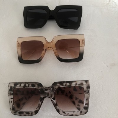 Sunglasses Woman's Fashion LG frame tortoise shell, Black, Ombre Lot of 3 NWOT