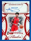 Anfernee Simons Auto /15 Ruby 2023-24 Flawless Premium Ink Blazers Color Match