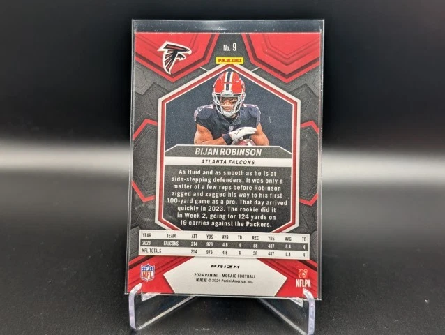 2024 Panini Mosaic BIJAN ROBINSON #9 Reactive Blue Atlanta Falcons - Image 2 of 2