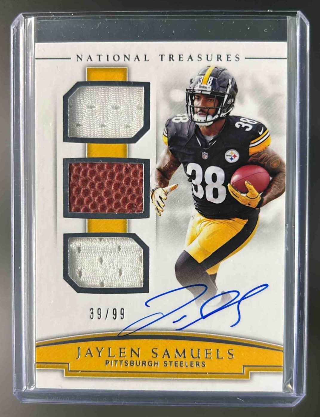 Jaylen Samuels Panini National Treasures Rookie NFL Gear Signature Trios #RSTJS Base