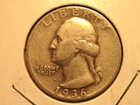 1936 WASHINGTON QUARTER, SILVER, FREE SHIPPING (#899D)