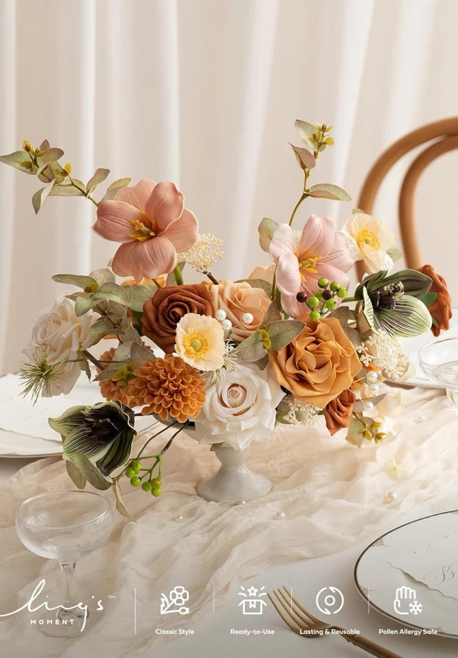 Ling's свадебные цветы Grand коробка шелк искусственная зелень стебли, розы и тюльпаны! - Изображение 4 из 4