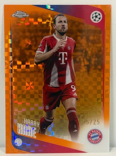 2025-26 Topps Chrome Uefa Club Competitions Harry Kane #182 Orange X-Fractor /25