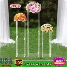 3 PCS DIY Indoor and Outdoor Clear Rectangular Acrylic Flower Racks Décor ﻿