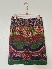 Anthropologie Womens Green Maeve Sheffield Textured Patterned Pencil Skirt Sz 6