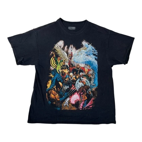 Marvel X-Men T-Shirt Mens XL Black Wolverine Gambit Cable Retro Vintage