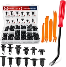 Nilight 240PCS Bumper Retainer Clips + Remover, 240Pcs + Remover 
