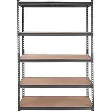 5-Tier 2000lb 18x48x72 Heavy Duty Storage Shelf&Organizer Black Adjustable