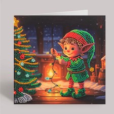 CraftBuddyUS CCK-32XM157: Jolly Elf Crystal Art Card Kit 18x18cm