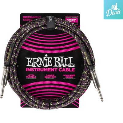 Versatile 10ft Purple Python Braided Cable - Perfect for Instruments and Effects