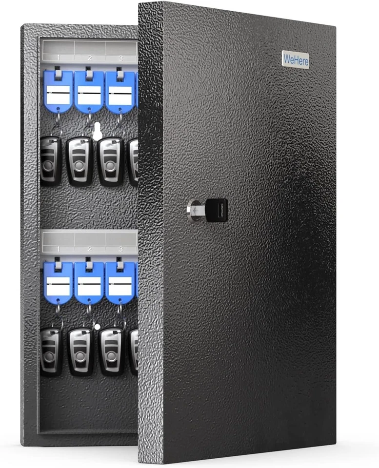 Stylish and Secure Wall-Mountable Key Locker with 32 Hooks for Easy Access - Image 3 of 4