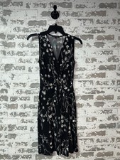 NWT! Hailey 23 Seanna Faux Wrap Knit Dress - Black Floral Print Size Medium