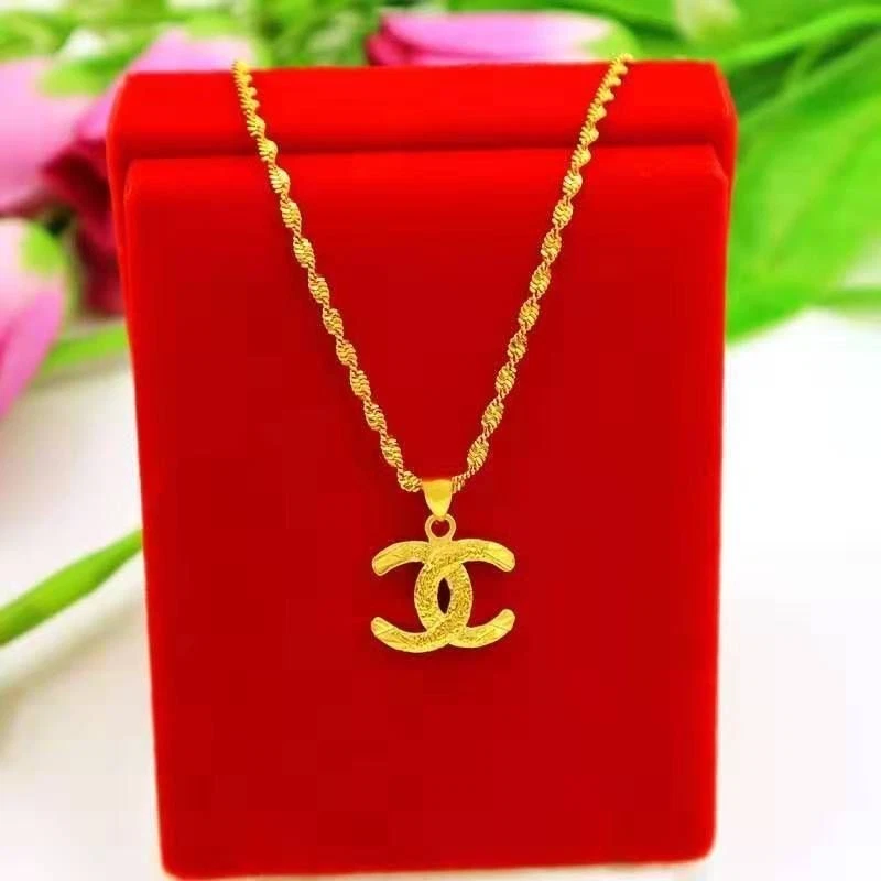 Delicate golden double C necklace, exquisite style necklace for gift to loved on - Image 4 of 4