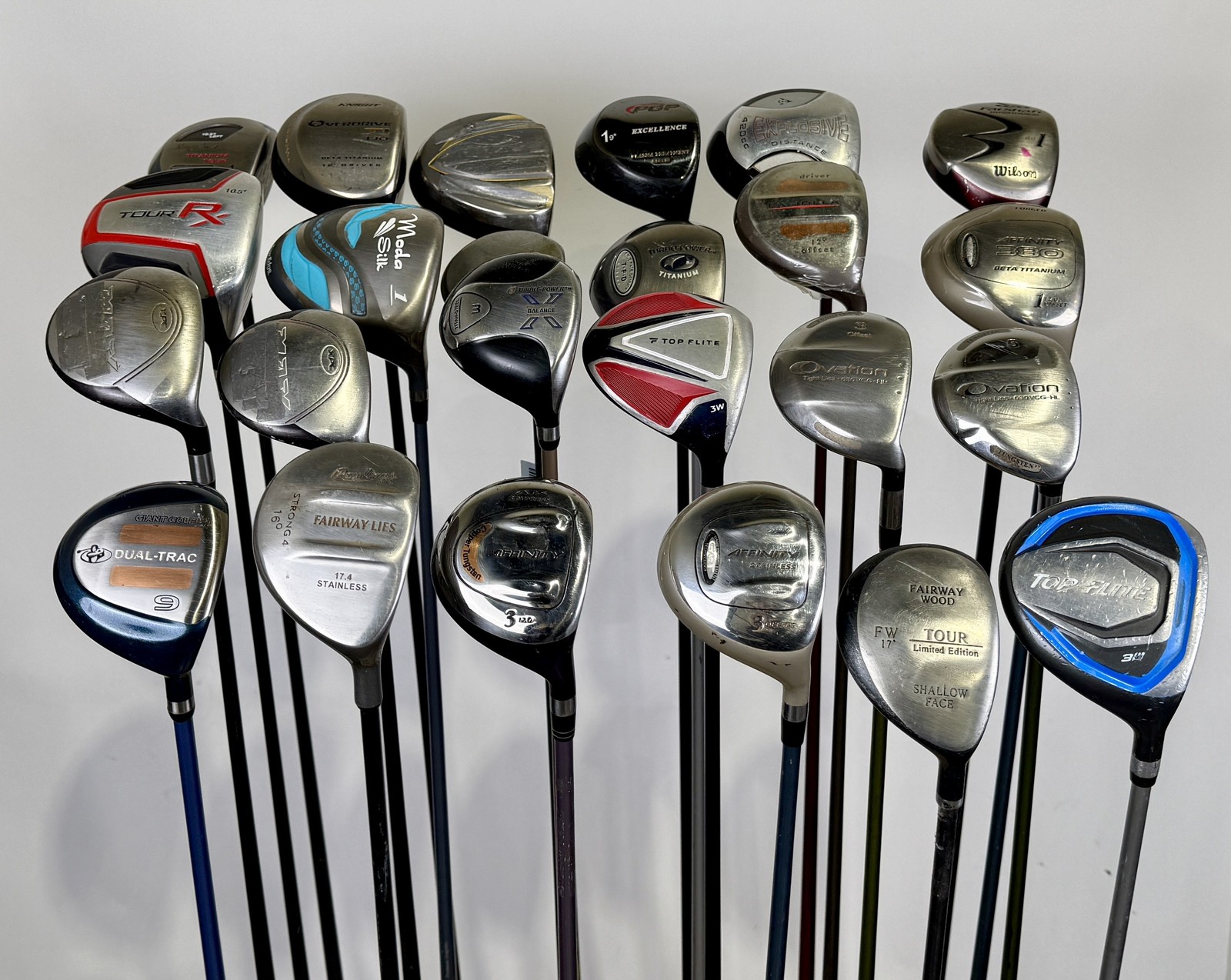 Wholesale Lot of 24 Golf Clubs - Drivers and Fairway Woods Assorted