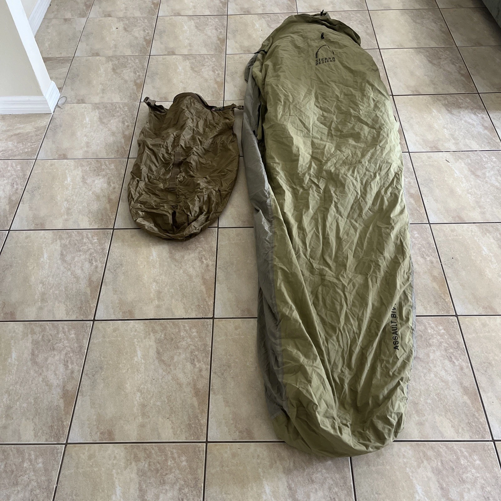 Sierra Designs Tan Assault Bivy Sleeping Bag with Seatec Bag - SEAL DEVGRU NSW