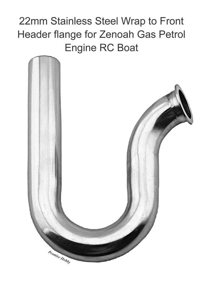22mm Stainless Steel Wrap to Front Header for Zenoah Gas Petrol Engine RC Boat - Image 2 of 3