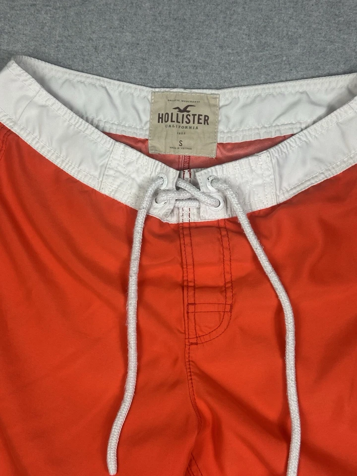 De Colección Hollister Bañador Board Shorts Naranja Brillante Playa Surf Y2k Hombres Pequeños Foto 3 de 4