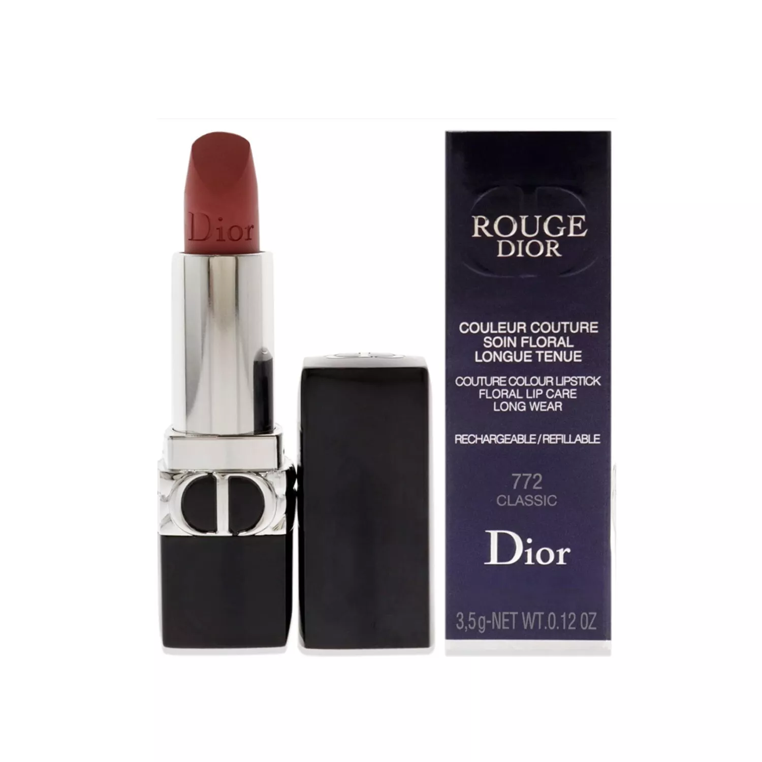 Rouge à lèvres Dior Rouge couleur couture #772 classique mat 0,12 oz 3,5 g